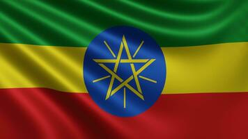 rendre de le Ethiopie drapeau papillonne dans le vent fermer, le nationale drapeau de photo