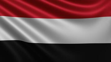 rendre de le Yémen drapeau papillonne dans le vent fermer, le nationale drapeau de photo