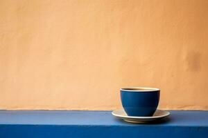ai généré tasse rempli avec chaud thé conservé sur une soucoupe photo