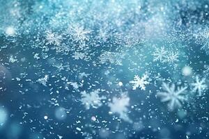 ai généré Naturel hiver Noël Contexte avec bleu ciel photo
