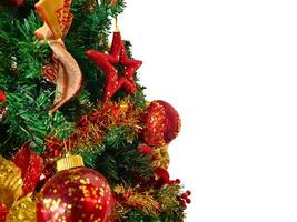 proche en haut Noël arbre avec décorations, copie espace zone photo