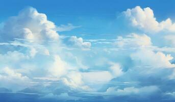 ai généré des nuages en dessous de une bleu ciel, photo