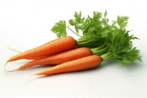 carottes sur blanc Contexte. Frais des légumes. en bonne santé nourriture concept photo