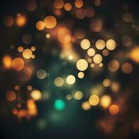 ai généré bokeh Contexte avec d'or lumières. de fête toile de fond photo