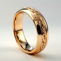ai généré mariage anneaux dans Jaune or, bijoux 585, 750 - ai généré image photo