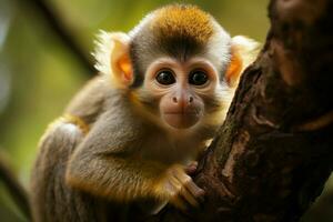 ai généré mignonne peu bébé chèvre dans le champ ai généré photo