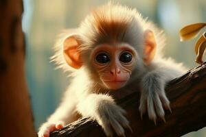 ai généré mignonne peu bébé chèvre dans le champ ai généré photo