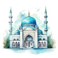ai généré aquarelle mosquée isolé photo