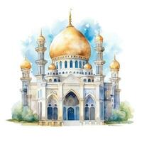 ai généré aquarelle mosquée isolé photo