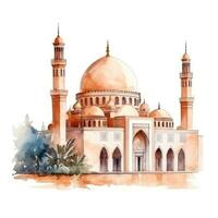 ai généré aquarelle mosquée isolé photo