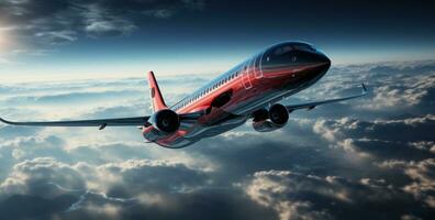 ai généré une avion en volant plus de le ciel, photo