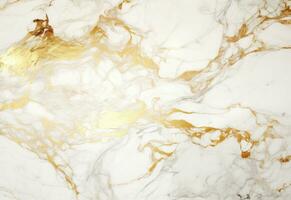 ai généré une blanc marbre texture avec or déjouer, photo