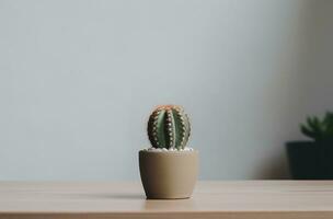 ai généré petit cactus bureau, photo
