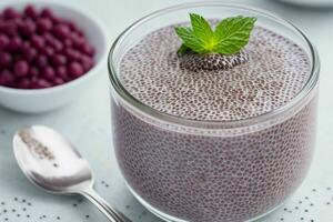 ai généré chia pudding. pro photo