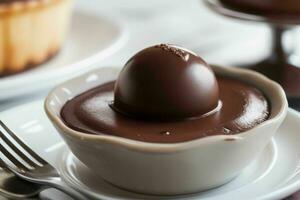 ai généré Chocolat pudding. pro photo