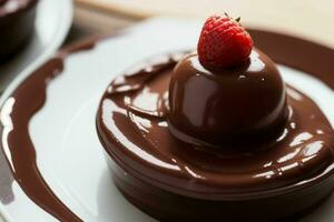 ai généré Chocolat pudding. pro photo