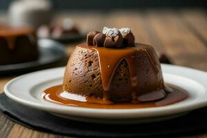 ai généré caramel au beurre pudding. pro photo