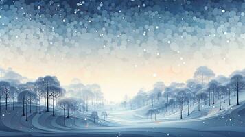 ai généré hiver paysage avec neige et montagnes couvert arbre Contexte photo