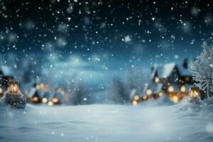 ai généré de fête hiver Contexte neige fonds d'écran réglage le ambiance pour Noël et Nouveau année ai généré photo