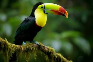 ai généré la nature Voyage dans central Amérique Quille facturé toucan dans Panama boisé paradis ai généré photo