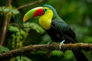 ai généré la nature Voyage dans central Amérique Quille facturé toucan dans Panama boisé paradis ai généré photo