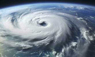 ai généré super typhon, tropical tempête, cyclone, tornade, plus de océan. temps Contexte. génératif ai photo