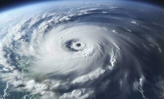 ai généré super typhon, tropical tempête, cyclone, tornade, plus de océan. temps Contexte. génératif ai photo