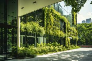 ai généré Bureau bâtiment avec vert environnement. ai généré photo