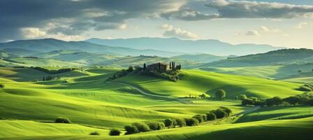 ai généré vert collines . ai généré photo