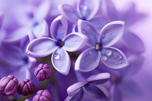 ai généré lilas fleur macro Contexte avec copie espace. ai généré photo