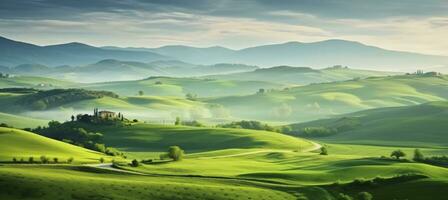 ai généré vert collines . ai généré photo