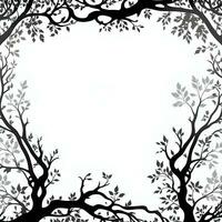 ai généré arbre silhouette frontière Cadre illustration photo