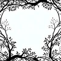 ai généré arbre silhouette frontière Cadre illustration photo