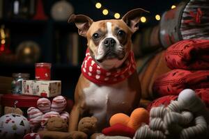 ai généré vacances bas adapté pour chiens, Noël images photo