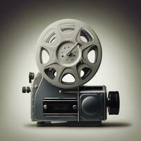 ai généré une classique image de une film projecteur avec une film bobine photo