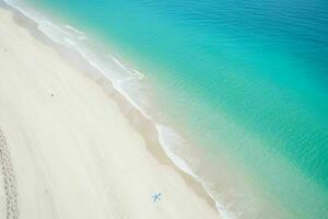 ai généré aérien vue de le tropical plage et océan. pro photo