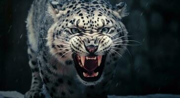 ai généré neige léopard, Asie fonds d'écran, photo