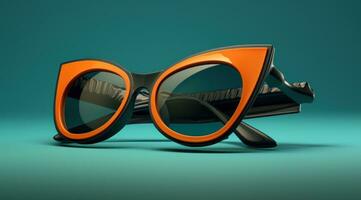 ai généré le des lunettes de soleil sont dans une forme de Orange et bleu, photo