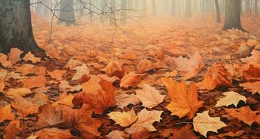 ai généré le brumeux l'automne feuilles de Birmingham, photo