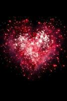 ai généré photo de feux d'artifice dans le forme de une cœur, idéal pour la Saint-Valentin journée ou lié au mariage promotions