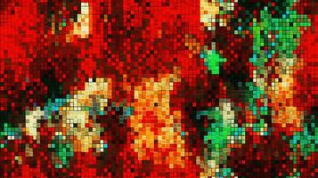 ai généré génératif ai, abstrait pixel art arrière-plan, sans couture géométrique mosaïque modèle, Noël couleurs photo