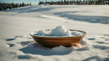 ai généré Explique le la physique derrière le unique du son absorption Propriétés de neige sur une hiver journée. photo