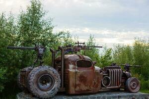 victoria film studio près kiev. film studio dans le forme de une Château avec monstres, des morts-vivants voiture, cabane et étranger. photo