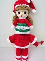 ai généré crochet Noël poupée généré ai photo