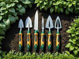 ai généré maintenir votre jardin avec haute qualité et durable jardinage outils. ai généré. photo