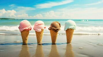 ai généré biscuit rafraîchissement la glace crème photo