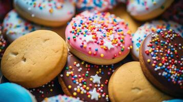 ai généré flocons d'avoine savoureux biscuits nourriture photo