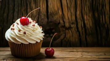 ai généré délicieux Contexte petit gâteau nourriture photo