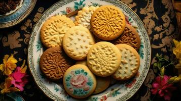 ai généré sables des biscuits biscuits nourriture photo