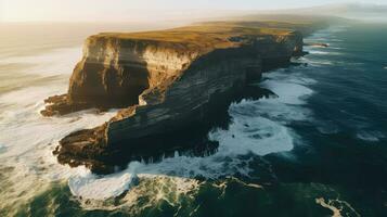 ai généré vagues mer falaises paysage photo